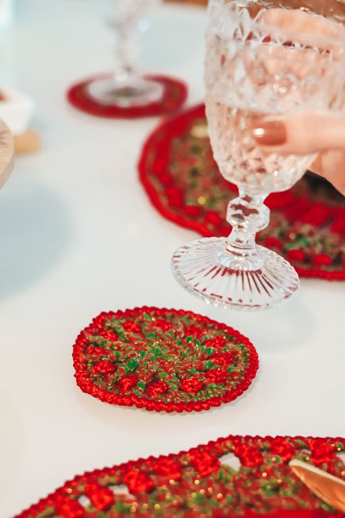 Bajoplato y posavasos navideño