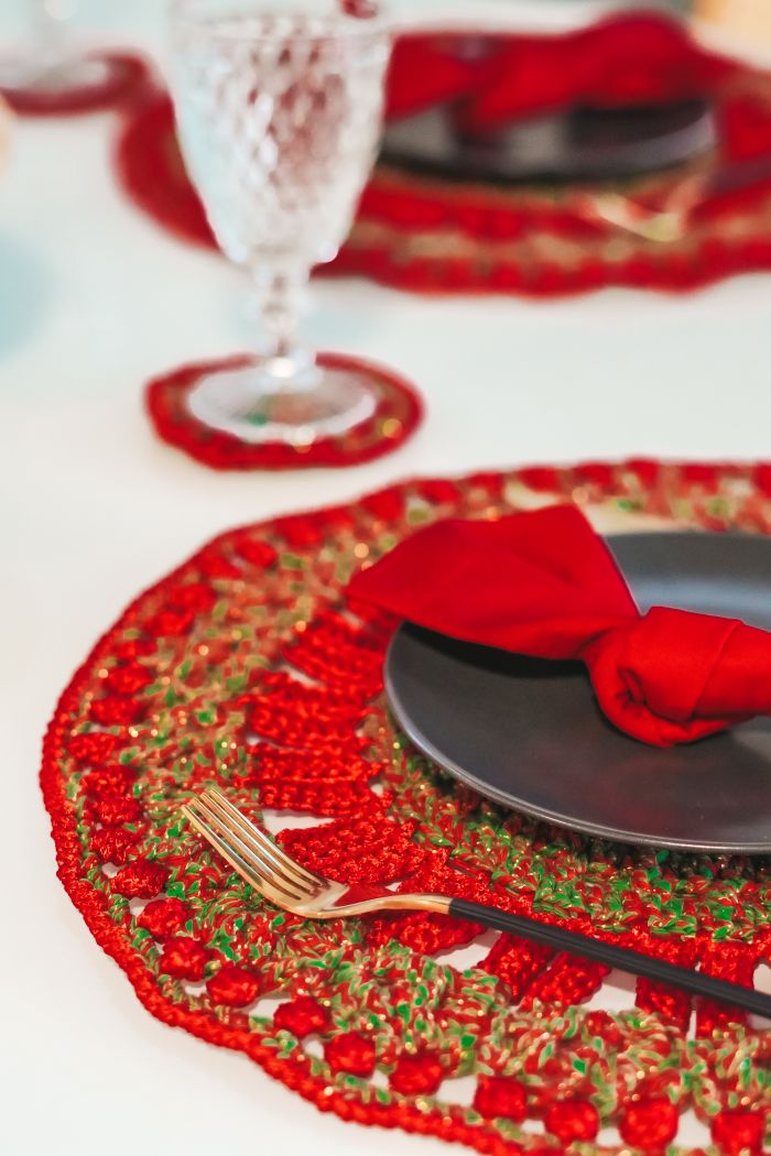 Bajoplato y posavasos navideño