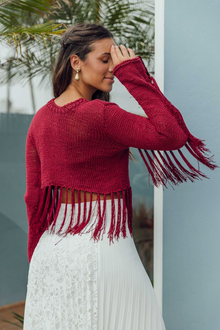 Blusa de Franjas Marsala