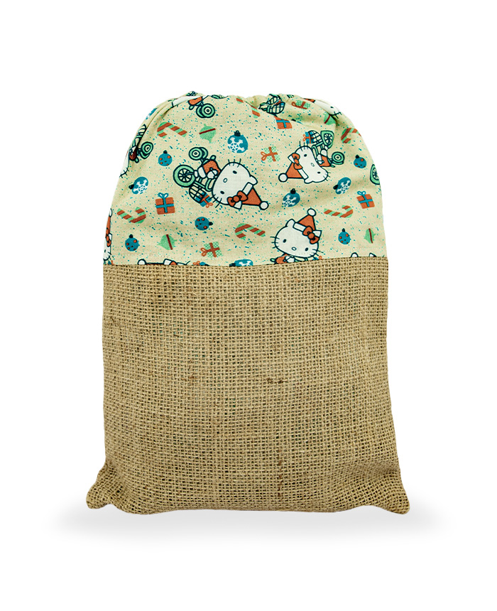 Saquinho de Juta Natal Vintage - Hello Kitty