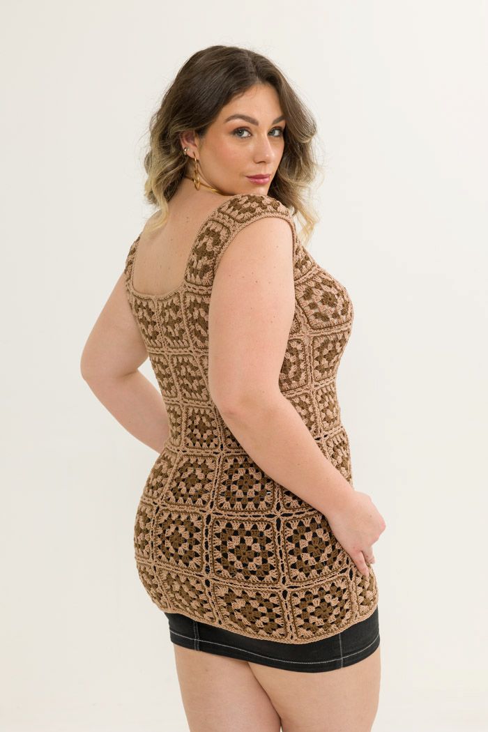 Blusa de Squares Chocolate