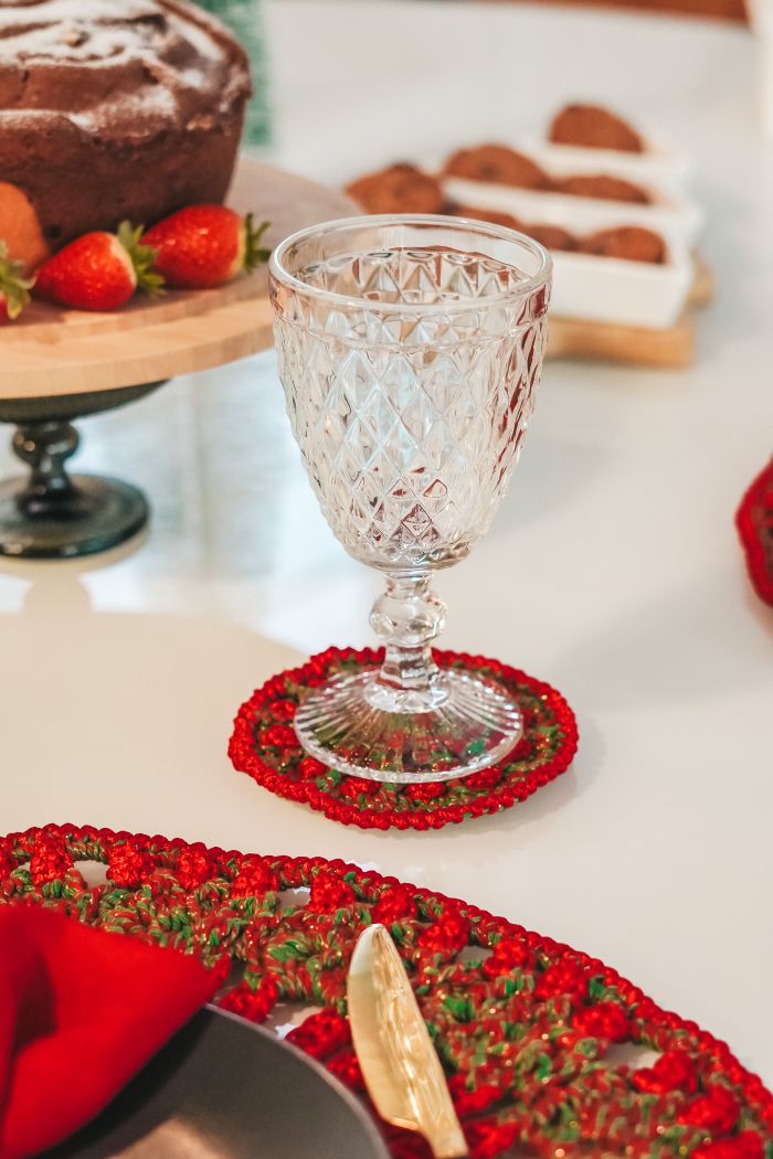 Bajoplato y posavasos navideño