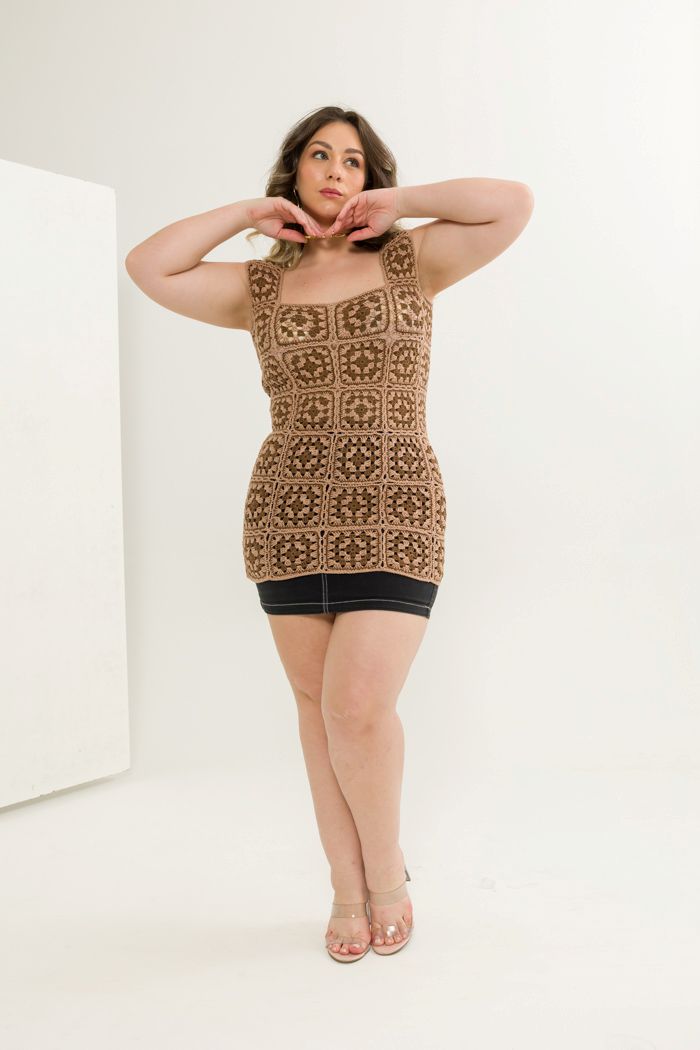 Blusa de Squares Chocolate