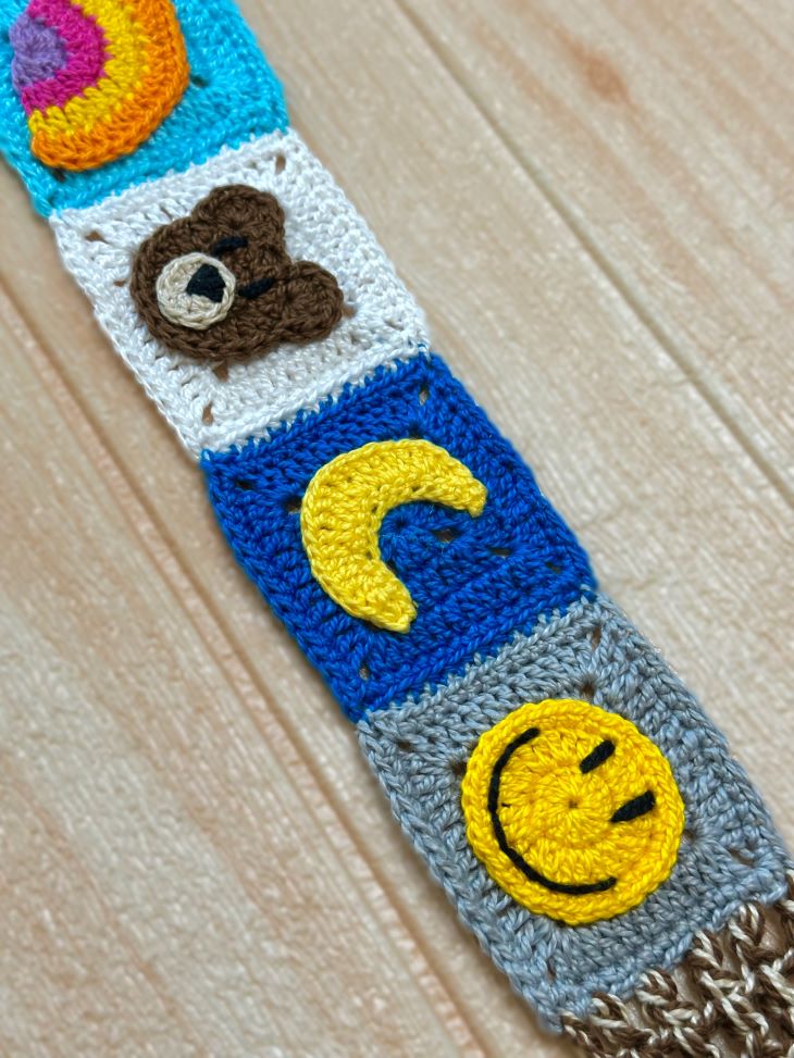 Banda de crochet en cuadros