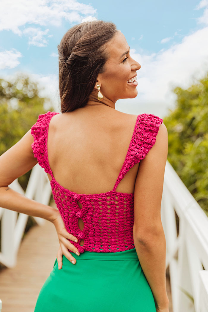 Eletric Pink Cropped Top