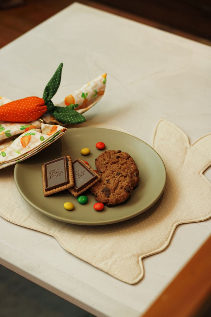 JOGO AMERICANO COELHO COM GUARDANAPOS