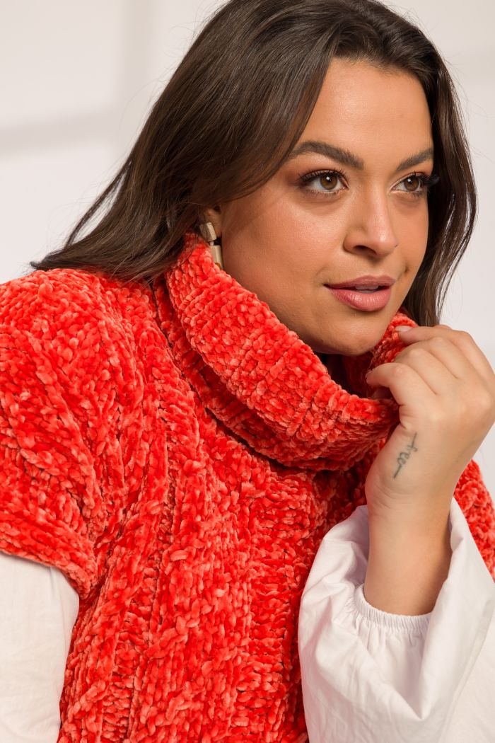 Orange High-Neck Vest