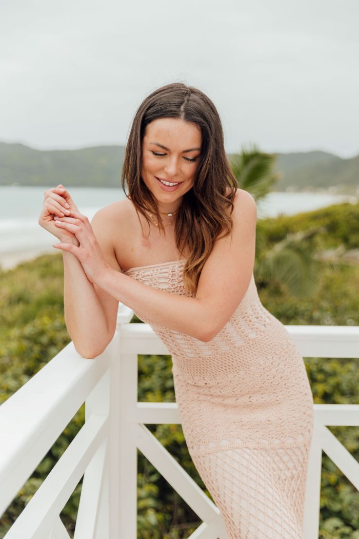 Pearl Strapless Dress